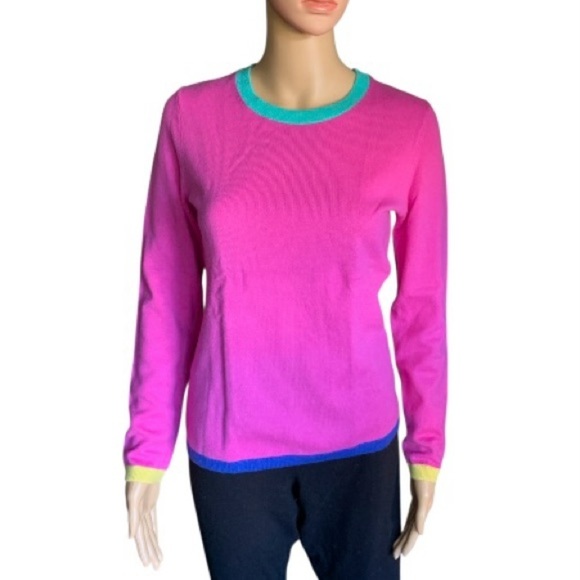 Lands' End Sweaters - LANDSEND Women's Cashmere Crew Neck Sweater Tee, Colorblock